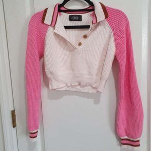 Pink and Red Cider Cropped Sweater